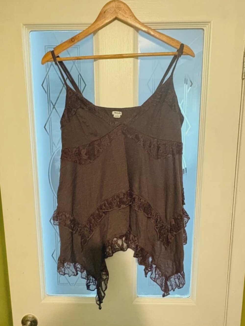 Brown Floaty Lace Cami Top